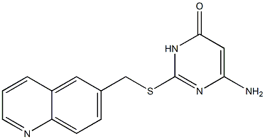 6-amino-2-[(quinolin-6-ylmethyl)sulfanyl]-3,4-dihydropyrimidin-4-one Structure