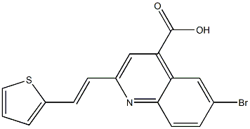 6-bromo-2-[(E)-2-thien-2-ylvinyl]quinoline-4-carboxylic acid 구조식 이미지