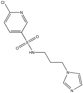 6-chloro-N-[3-(1H-imidazol-1-yl)propyl]pyridine-3-sulfonamide Structure