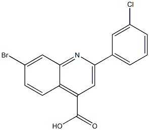 7-bromo-2-(3-chlorophenyl)quinoline-4-carboxylic acid 구조식 이미지