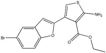 ethyl 2-amino-4-(5-bromo-1-benzofuran-2-yl)thiophene-3-carboxylate 구조식 이미지