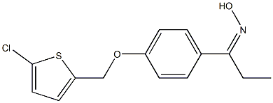 N-(1-{4-[(5-chlorothiophen-2-yl)methoxy]phenyl}propylidene)hydroxylamine 구조식 이미지