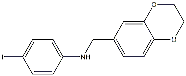 N-(2,3-dihydro-1,4-benzodioxin-6-ylmethyl)-4-iodoaniline Structure