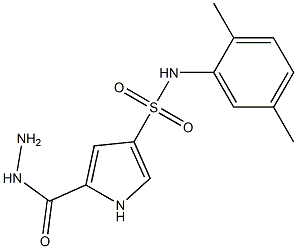 N-(2,5-dimethylphenyl)-5-(hydrazinocarbonyl)-1H-pyrrole-3-sulfonamide 구조식 이미지