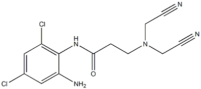 N-(2-amino-4,6-dichlorophenyl)-3-[bis(cyanomethyl)amino]propanamide 구조식 이미지