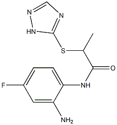 N-(2-amino-4-fluorophenyl)-2-(1H-1,2,4-triazol-5-ylsulfanyl)propanamide 구조식 이미지