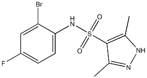 N-(2-bromo-4-fluorophenyl)-3,5-dimethyl-1H-pyrazole-4-sulfonamide Structure