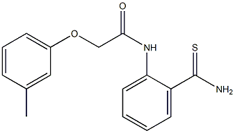 N-(2-carbamothioylphenyl)-2-(3-methylphenoxy)acetamide 구조식 이미지