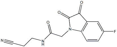 N-(2-cyanoethyl)-2-(5-fluoro-2,3-dioxo-2,3-dihydro-1H-indol-1-yl)acetamide 구조식 이미지