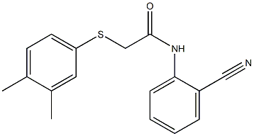 N-(2-cyanophenyl)-2-[(3,4-dimethylphenyl)sulfanyl]acetamide 구조식 이미지