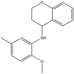 N-(2-methoxy-5-methylphenyl)-3,4-dihydro-2H-1-benzopyran-4-amine Structure