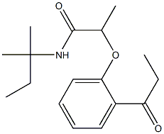 N-(2-methylbutan-2-yl)-2-(2-propanoylphenoxy)propanamide Structure