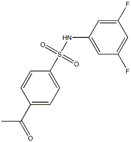 N-(3,5-difluorophenyl)-4-acetylbenzene-1-sulfonamide 구조식 이미지