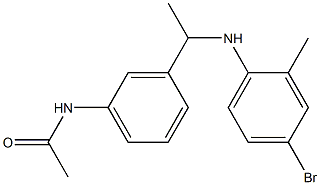 N-(3-{1-[(4-bromo-2-methylphenyl)amino]ethyl}phenyl)acetamide 구조식 이미지