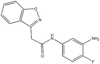 N-(3-amino-4-fluorophenyl)-2-(1,2-benzisoxazol-3-yl)acetamide 구조식 이미지