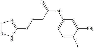 N-(3-amino-4-fluorophenyl)-3-(1H-1,2,4-triazol-5-ylsulfanyl)propanamide 구조식 이미지
