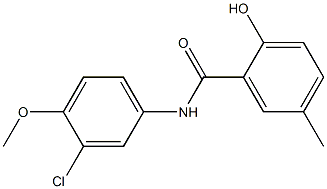 N-(3-chloro-4-methoxyphenyl)-2-hydroxy-5-methylbenzamide 구조식 이미지