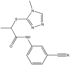 N-(3-cyanophenyl)-2-[(4-methyl-4H-1,2,4-triazol-3-yl)sulfanyl]propanamide 구조식 이미지