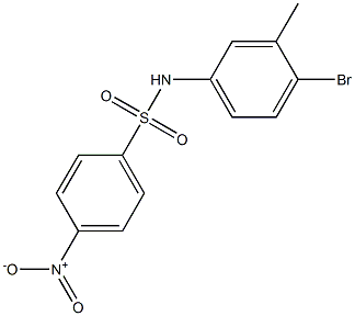 N-(4-bromo-3-methylphenyl)-4-nitrobenzene-1-sulfonamide 구조식 이미지