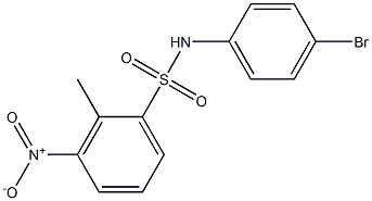 N-(4-bromophenyl)-2-methyl-3-nitrobenzene-1-sulfonamide 구조식 이미지