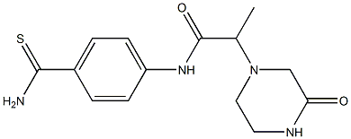 N-(4-carbamothioylphenyl)-2-(3-oxopiperazin-1-yl)propanamide Structure