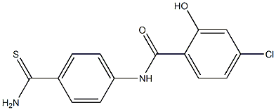 N-(4-carbamothioylphenyl)-4-chloro-2-hydroxybenzamide 구조식 이미지