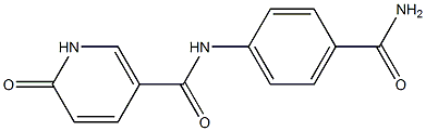 N-(4-carbamoylphenyl)-6-oxo-1,6-dihydropyridine-3-carboxamide 구조식 이미지