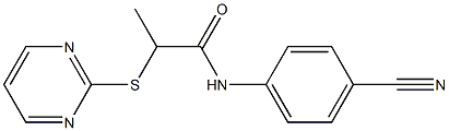 N-(4-cyanophenyl)-2-(pyrimidin-2-ylsulfanyl)propanamide Structure