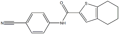 N-(4-cyanophenyl)-4,5,6,7-tetrahydro-1-benzothiophene-2-carboxamide 구조식 이미지