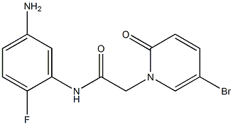 N-(5-amino-2-fluorophenyl)-2-(5-bromo-2-oxo-1,2-dihydropyridin-1-yl)acetamide 구조식 이미지