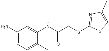 N-(5-amino-2-methylphenyl)-2-[(4-methyl-1,3-thiazol-2-yl)sulfanyl]acetamide 구조식 이미지