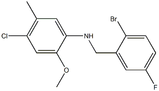 N-[(2-bromo-5-fluorophenyl)methyl]-4-chloro-2-methoxy-5-methylaniline Structure