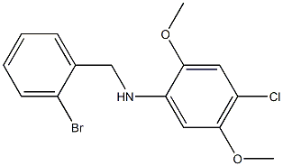 N-[(2-bromophenyl)methyl]-4-chloro-2,5-dimethoxyaniline 구조식 이미지