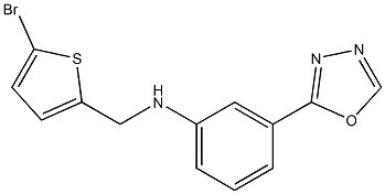N-[(5-bromothiophen-2-yl)methyl]-3-(1,3,4-oxadiazol-2-yl)aniline 구조식 이미지