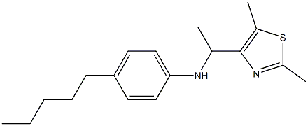 N-[1-(2,5-dimethyl-1,3-thiazol-4-yl)ethyl]-4-pentylaniline 구조식 이미지