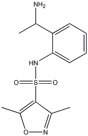 N-[2-(1-aminoethyl)phenyl]-3,5-dimethyl-1,2-oxazole-4-sulfonamide 구조식 이미지