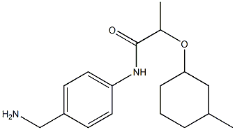 N-[4-(aminomethyl)phenyl]-2-[(3-methylcyclohexyl)oxy]propanamide 구조식 이미지