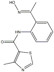 N-{2-[(1E)-N-hydroxyethanimidoyl]phenyl}-4-methyl-1,3-thiazole-5-carboxamide 구조식 이미지