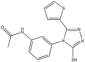 N-{3-[3-sulfanyl-5-(thiophen-2-yl)-4H-1,2,4-triazol-4-yl]phenyl}acetamide 구조식 이미지