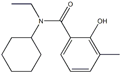 N-cyclohexyl-N-ethyl-2-hydroxy-3-methylbenzamide 구조식 이미지