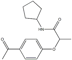 N-cyclopentyl-2-(4-acetylphenoxy)propanamide 구조식 이미지