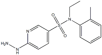 N-ethyl-6-hydrazinyl-N-(2-methylphenyl)pyridine-3-sulfonamide 구조식 이미지