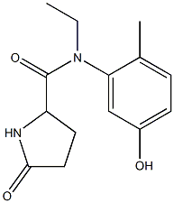 N-ethyl-N-(5-hydroxy-2-methylphenyl)-5-oxopyrrolidine-2-carboxamide 구조식 이미지