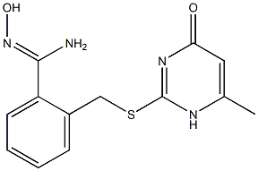 N'-hydroxy-2-{[(6-methyl-4-oxo-1,4-dihydropyrimidin-2-yl)sulfanyl]methyl}benzene-1-carboximidamide 구조식 이미지