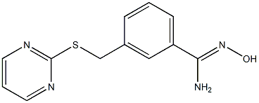 N'-hydroxy-3-[(pyrimidin-2-ylsulfanyl)methyl]benzene-1-carboximidamide 구조식 이미지