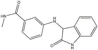 N-methyl-3-[(2-oxo-2,3-dihydro-1H-indol-3-yl)amino]benzamide 구조식 이미지