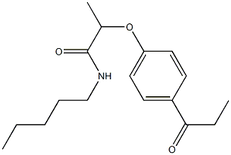 N-pentyl-2-(4-propanoylphenoxy)propanamide 구조식 이미지