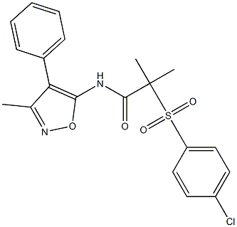 Propanamide,  2-[(4-chlorophenyl)sulfonyl]-2-methyl-N-(3-methyl-4-phenyl-5-isoxazolyl)- 구조식 이미지