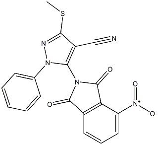 3-methylsulfanyl-5-(4-nitro-1,3-dioxo-isoindol-2-yl)-1-phenyl-pyrazole-4-carbonitrile Structure