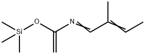 Ethenamine,  N-(2-methyl-2-buten-1-ylidene)-1-[(trimethylsilyl)oxy]- Structure